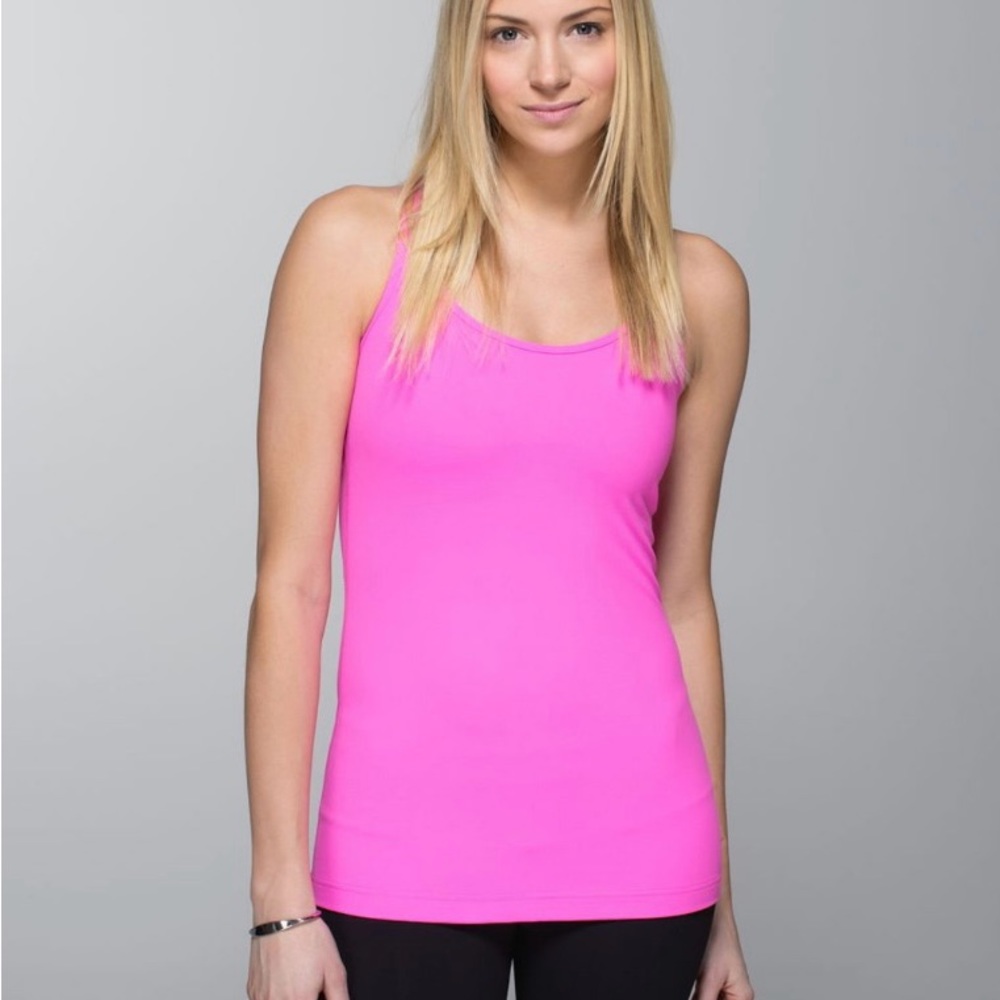 lululemon pow pink cool race back tank top